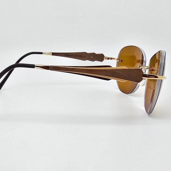 Gold & Wood Donna 01.03 Gold Maple Rimless Sunglasses FRAME ONLY w/ Case 56mm main image 13